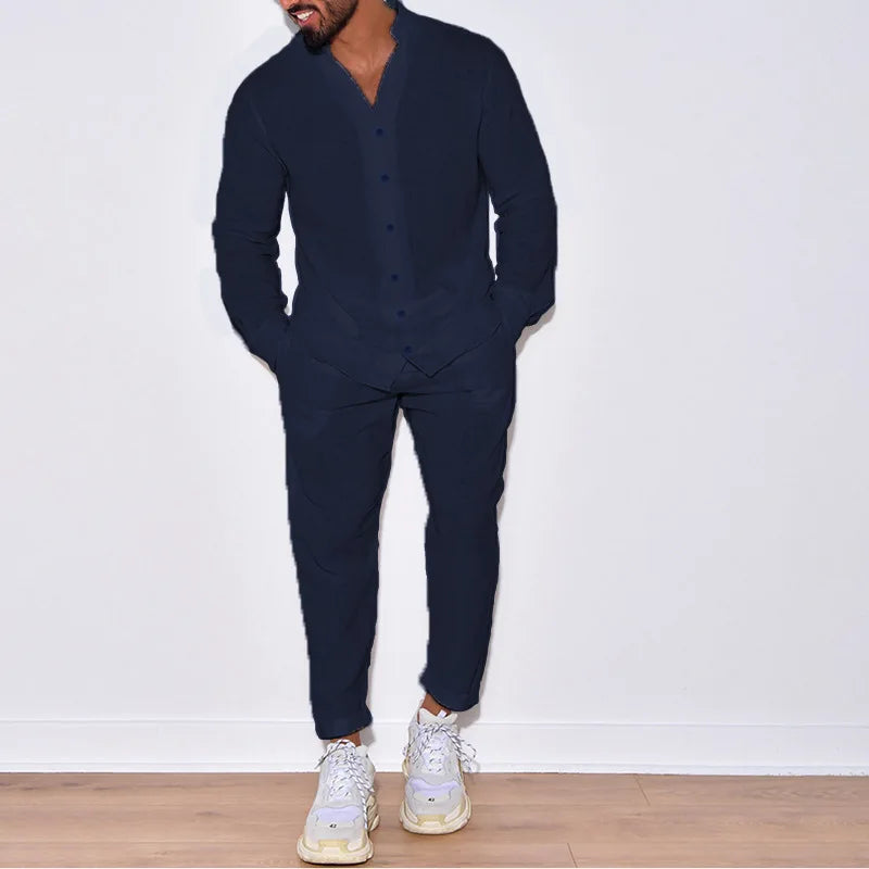 Completo da uomo in cotone camicia e pantalone - The Urban Chic