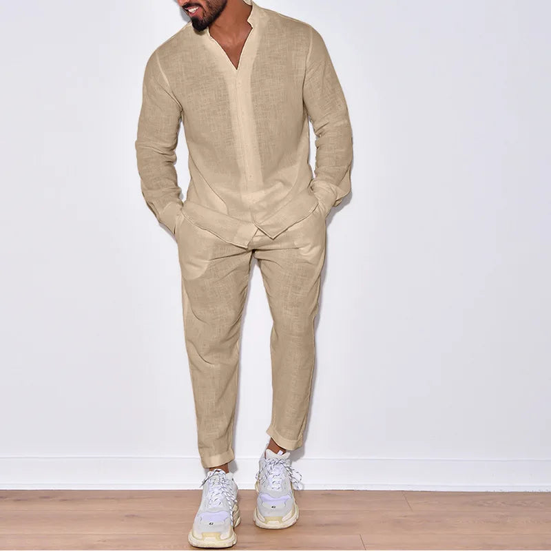 Completo da uomo in cotone camicia e pantalone - The Urban Chic