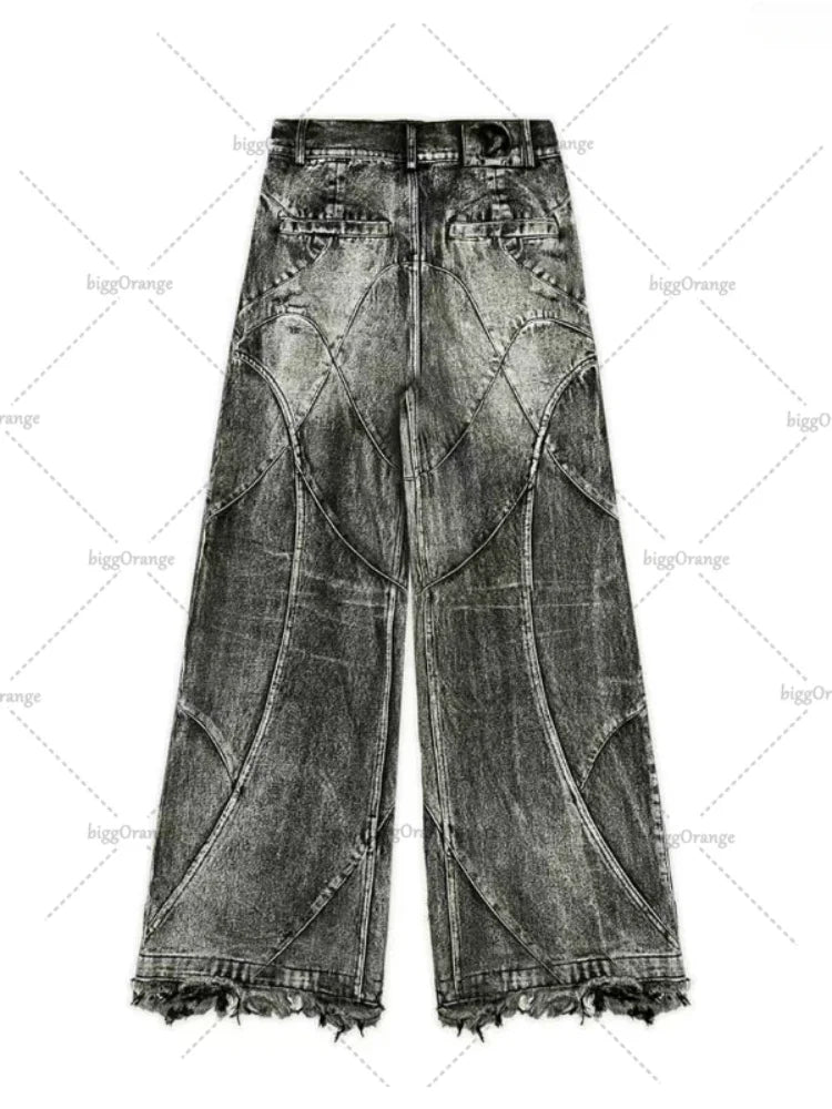 Jeans larghi strappati Street Wear Y2K Punk Hip Hop T - The Urban Chic
