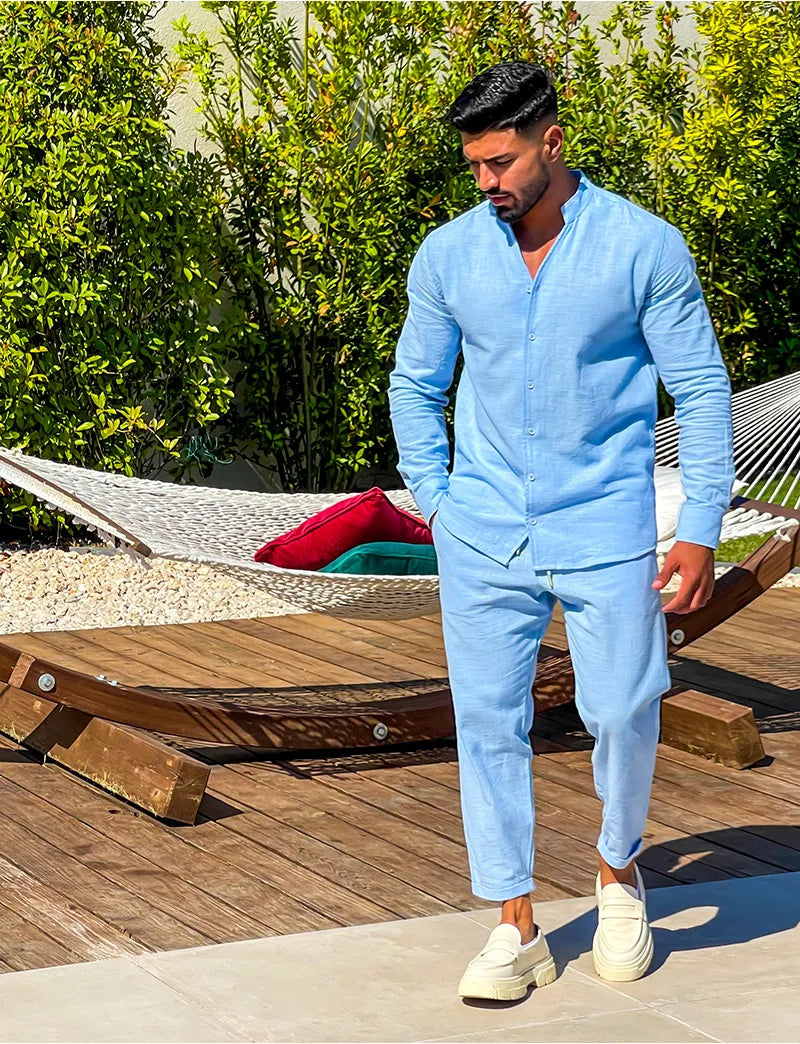 Completo da uomo in  cotone camicia e pantalone - The Urban Chic