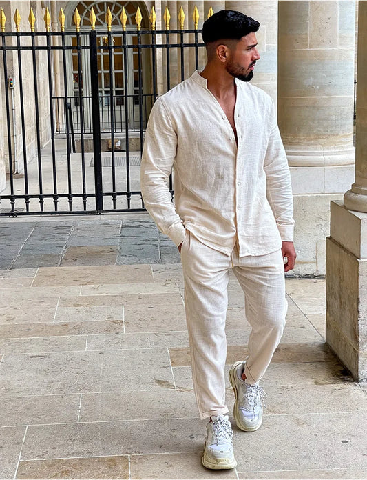 Completo da uomo in  cotone camicia e pantalone - The Urban Chic