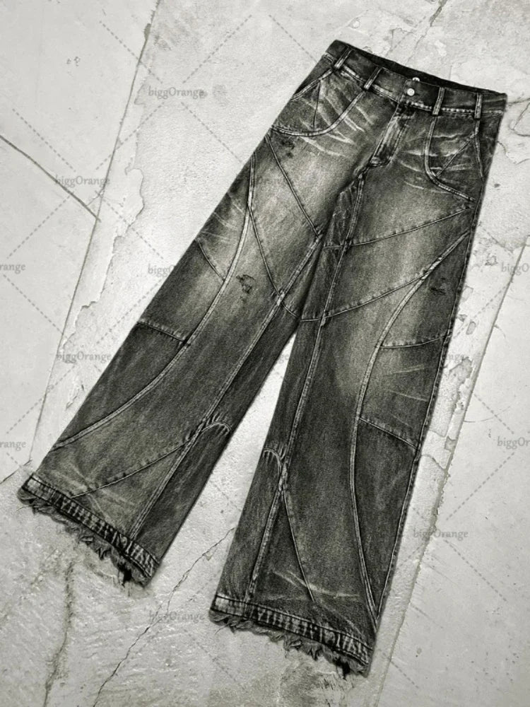 Jeans larghi strappati Street Wear Y2K Punk Hip Hop T - The Urban Chic