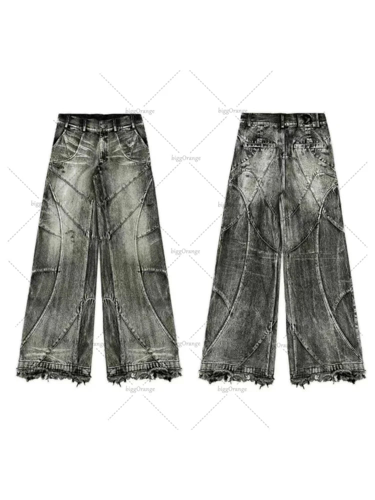 Jeans larghi strappati Street Wear Y2K Punk Hip Hop T - The Urban Chic