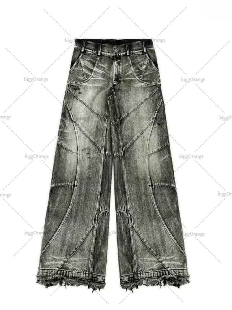 Jeans larghi strappati Street Wear Y2K Punk Hip Hop T - The Urban Chic